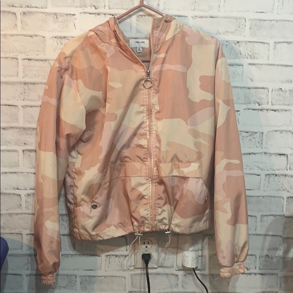 new look pink camouflage rain jacket